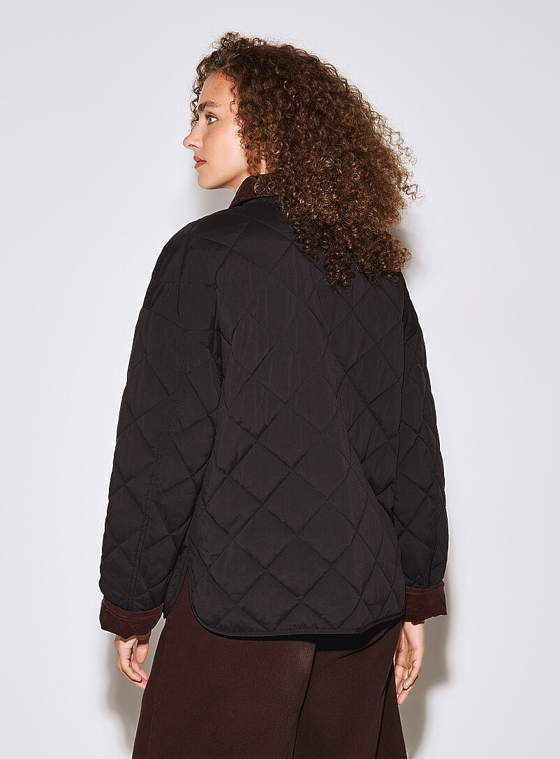 Corduroy-trimmed diamond-quilted jacket product image 3