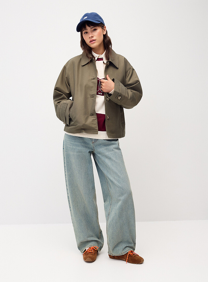Cropped Boxy-Fit Trench Coat