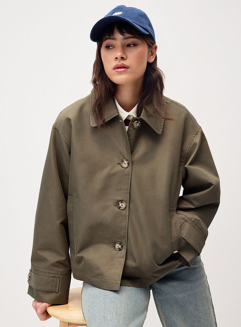 Cropped boxy-fit trench coat product image 2