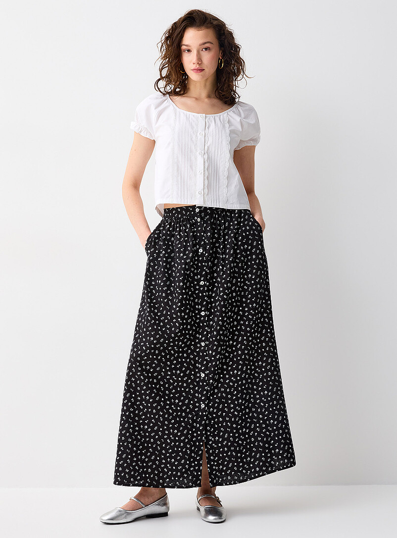 Buttoned Maxi Skirt