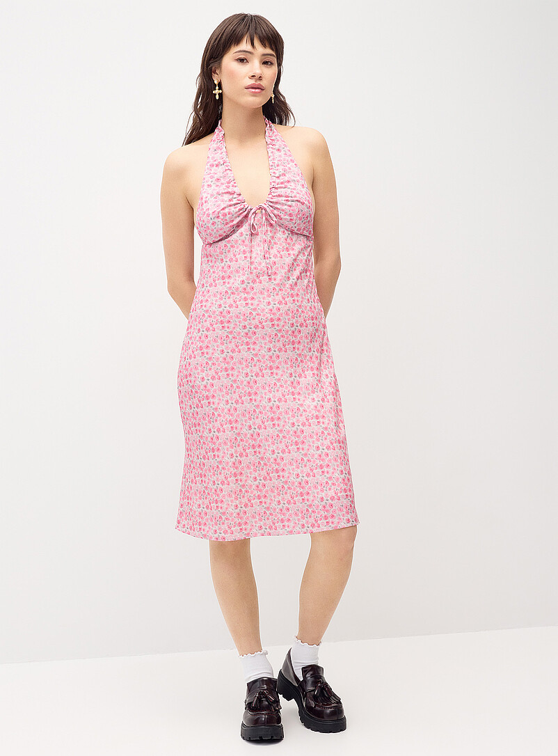 Crepe Halter Midi Dress