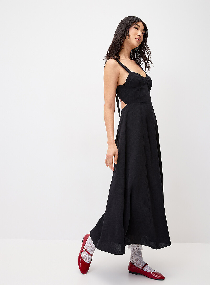 Open-Back Balconette Maxi Dress In Support Of Tel-Jeunes And Jack.org