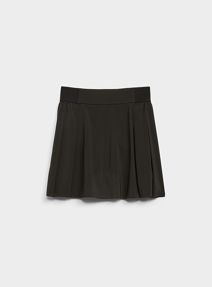 Pleated lightweight stretch fabric skort Built-in bike short product image 3
