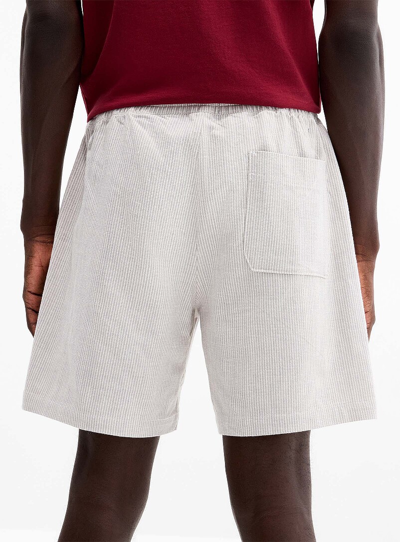 Striped textured twill short product image 3