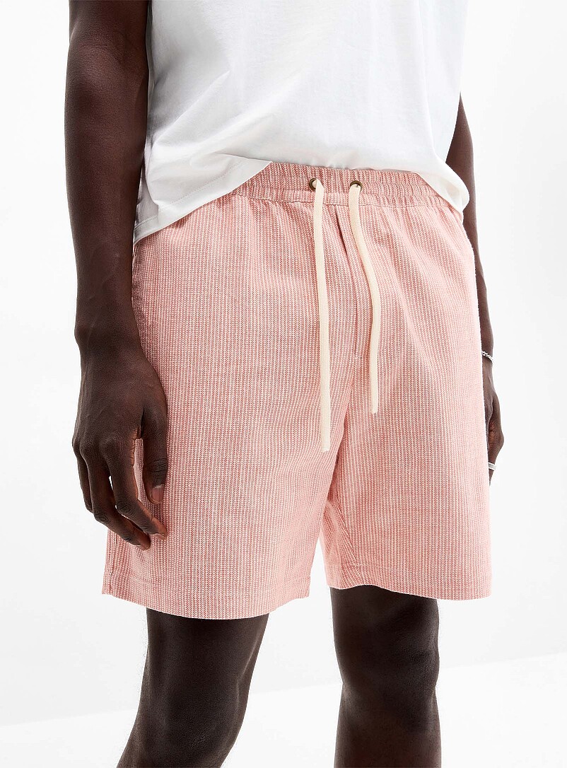 Striped textured twill short product image 2