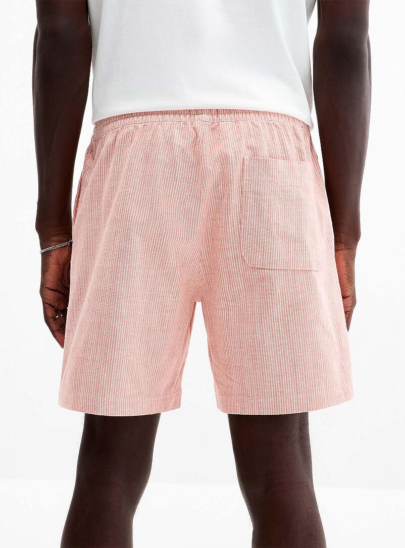 Striped textured twill short product image 3