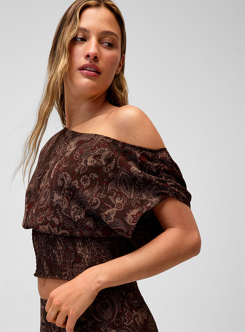 Smocked waist off-the-shoulder blouse product image (primary)
