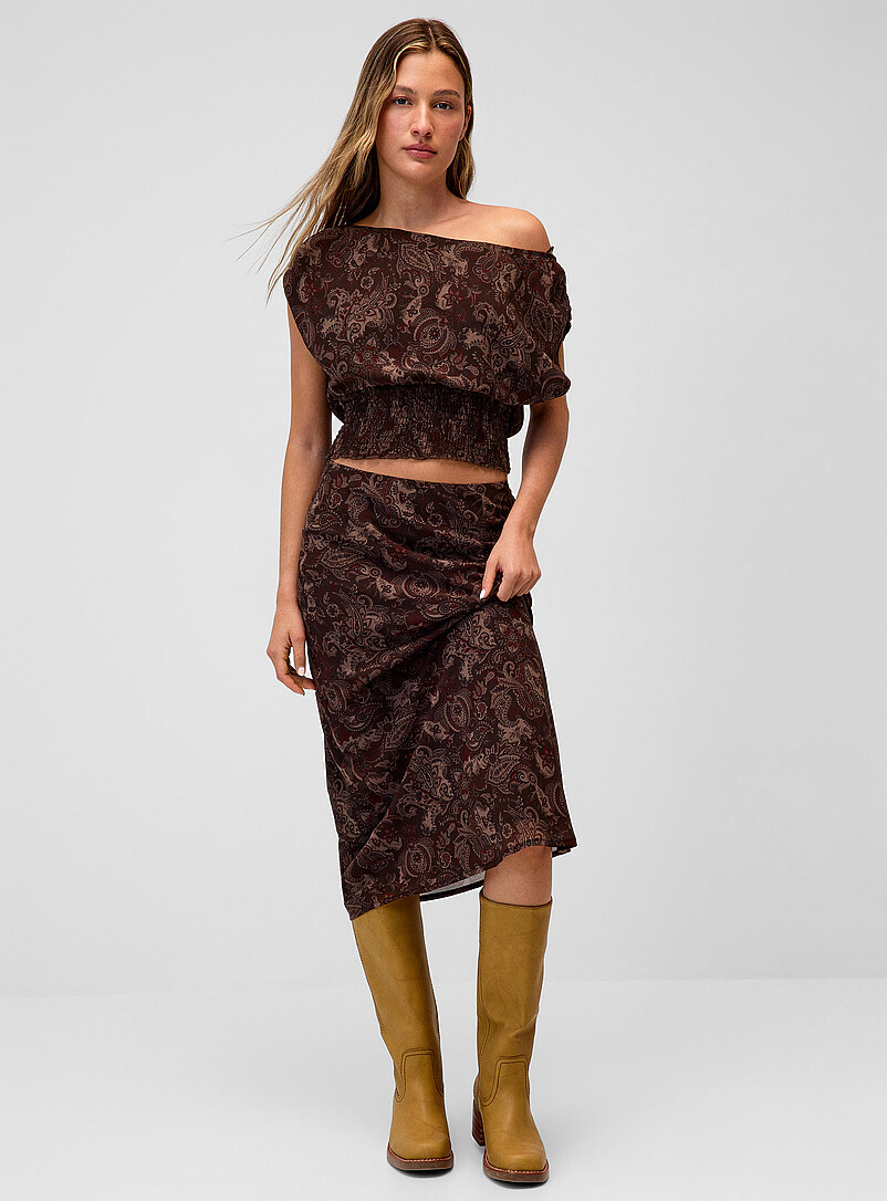 Smocked waist off-the-shoulder blouse product image 2