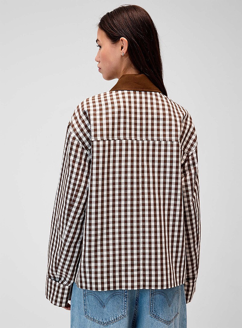 Patterned cropped trench coat product image 3