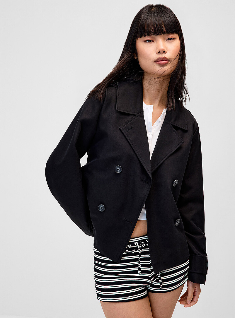 Eyelet Belt Short Trench Coat