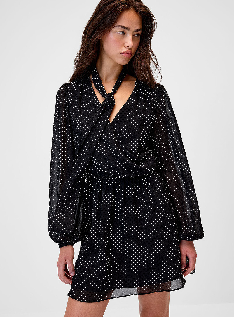 Scarf-collar crossover dress product image 2