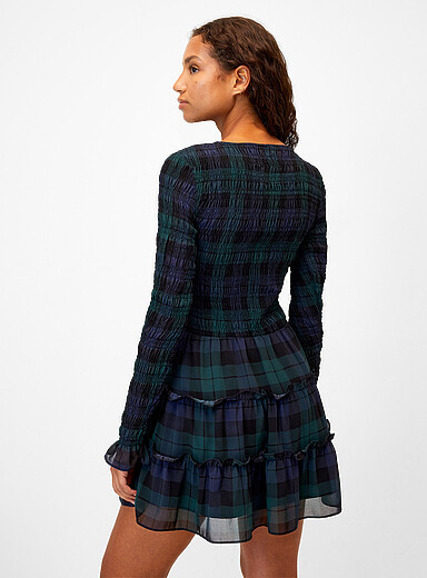 Smocked chiffon minidress
