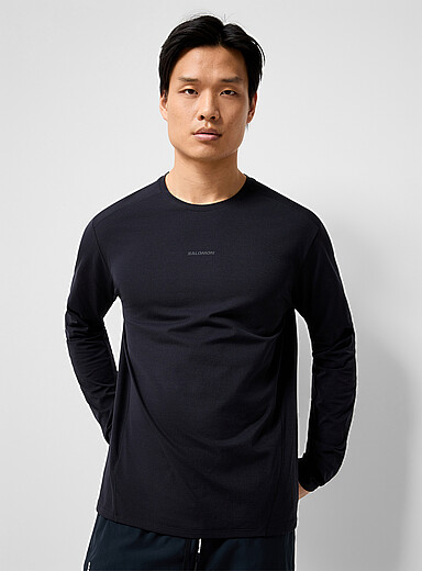 Salomon Black Trackline long-sleeve T-shirt for men