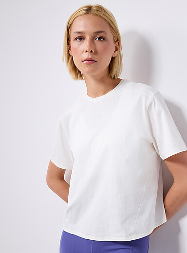 Trackline natural white cropped T-shirt
