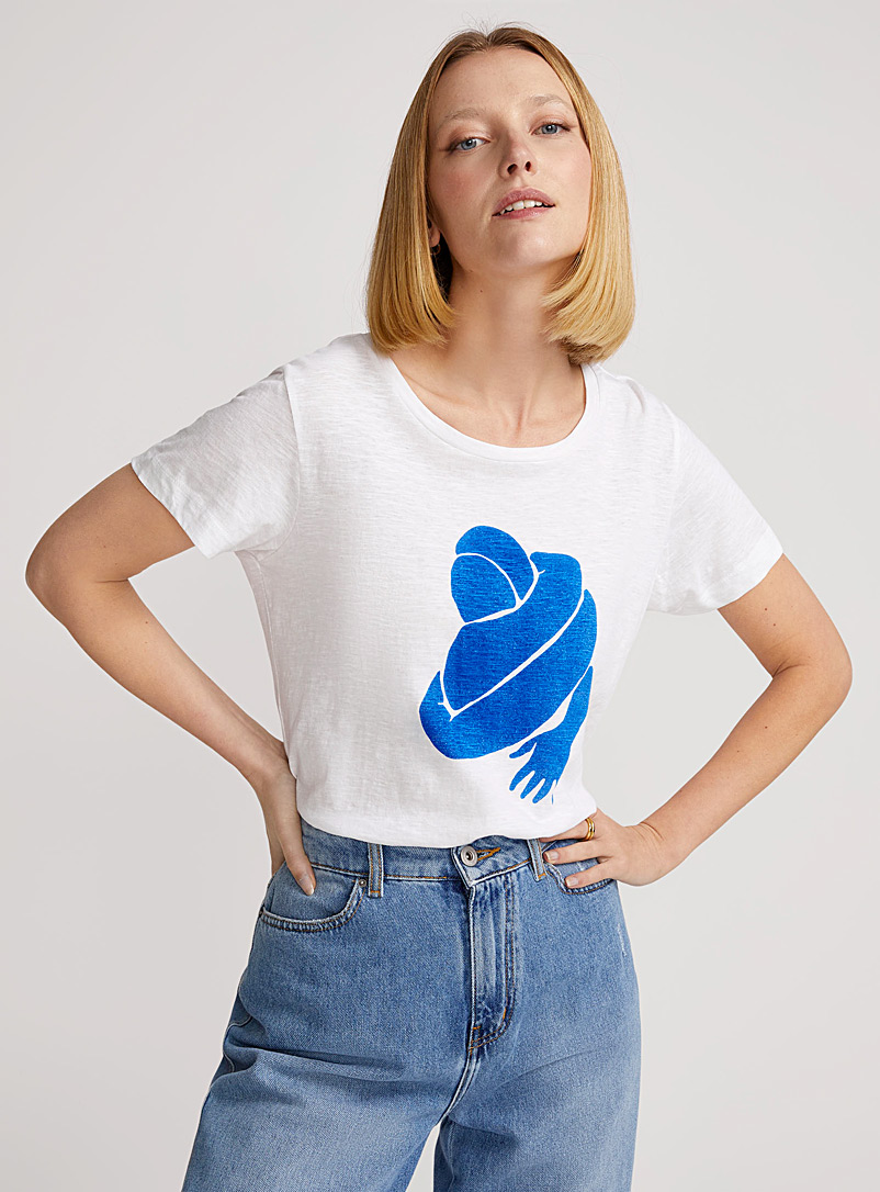 Contemporaine White Artistic print T-shirt for women