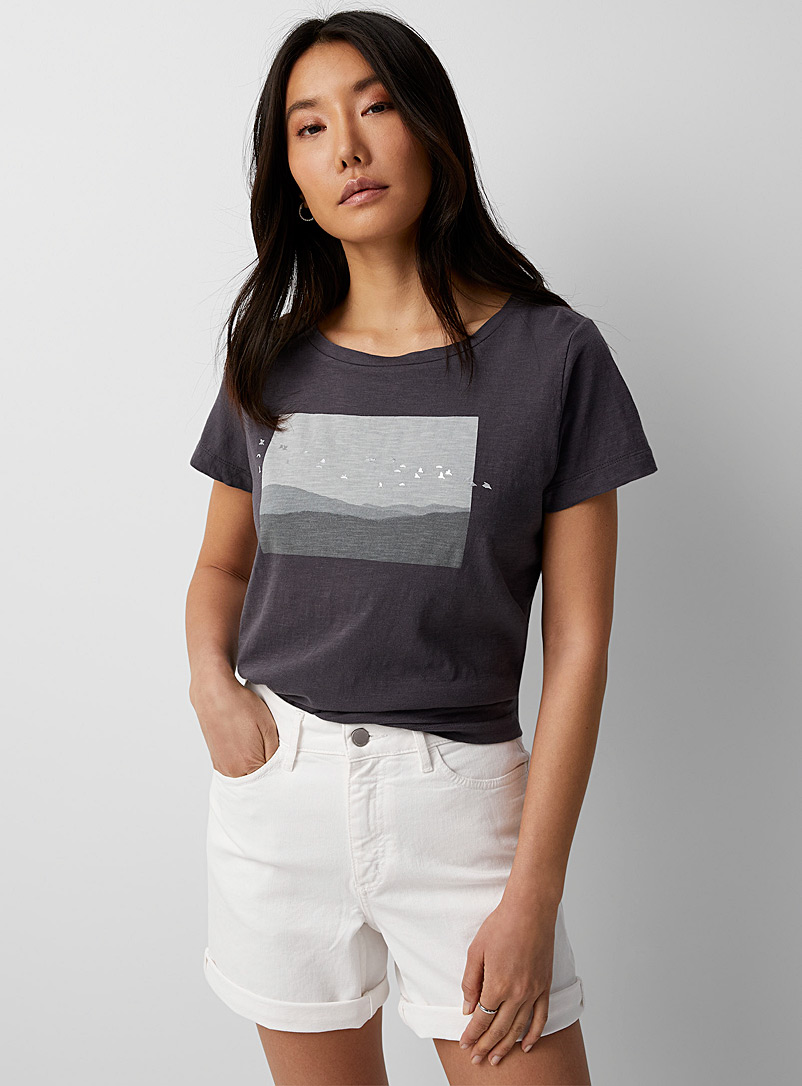 Contemporaine Grey Artistic print T-shirt for women