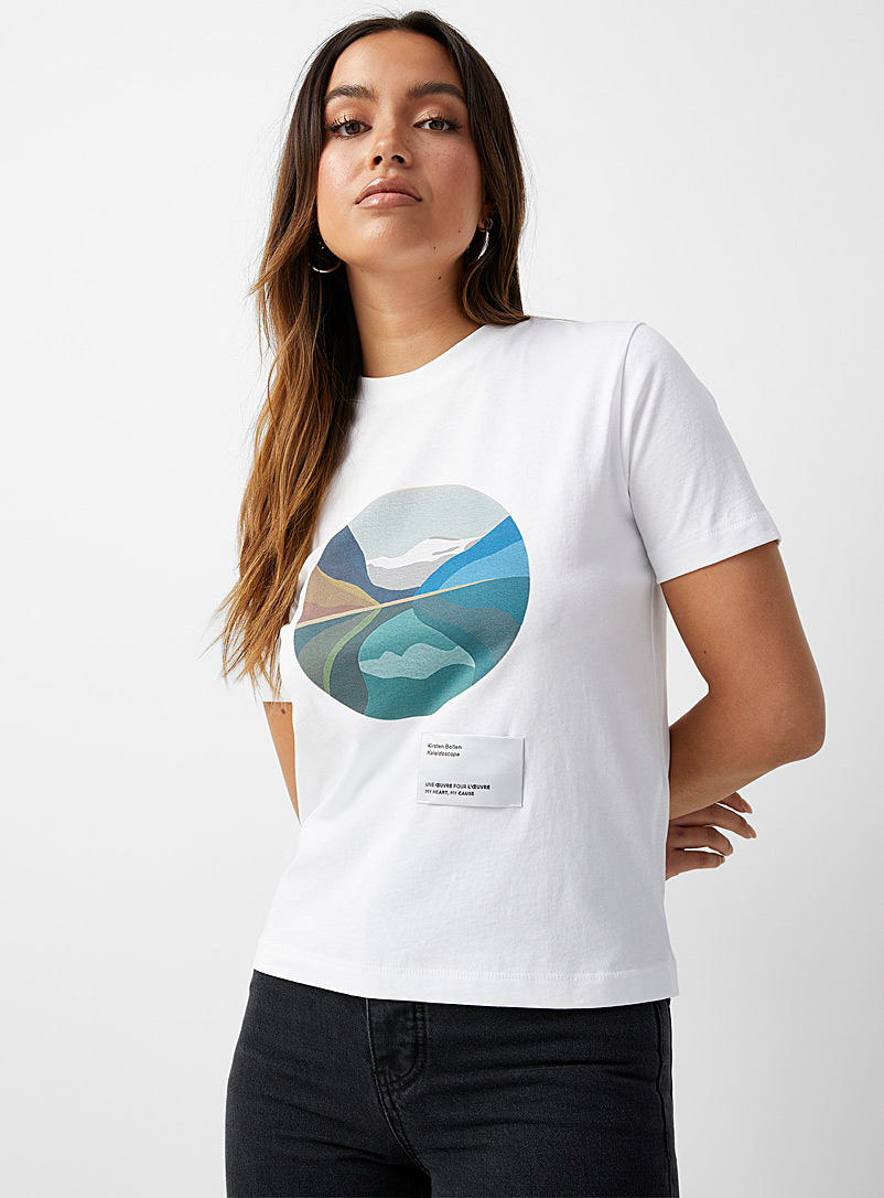 Icône: Le t-shirt œuvre d'art coton bio Blanc pour femme