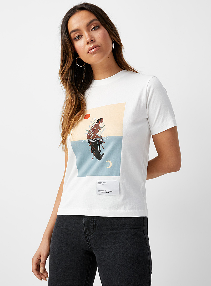 Icône: Le t-shirt oeuvre d'art coton bio Sable pour femme
