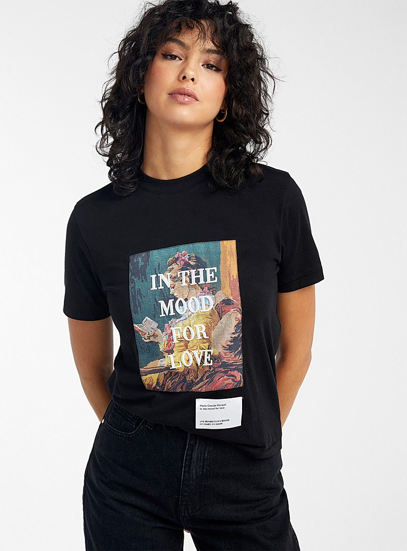 Icône: Le t-shirt oeuvre d'art coton bio Oxford pour femme