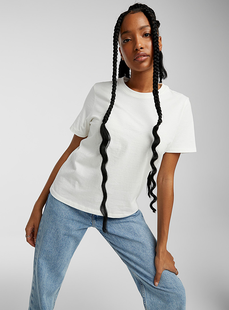 Twik White Boxy recycled cotton tee for women