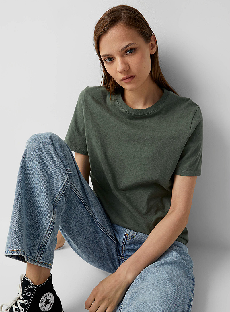 Twik: Le t-shirt carré coton recyclé Vert pour femme