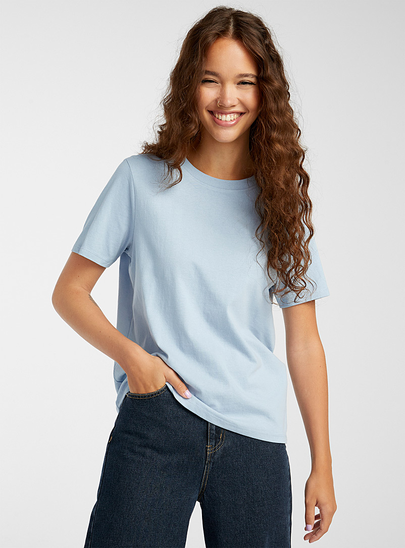 Twik: Le t-shirt carré coton recyclé Sarcelle-turquoise-aqua pour femme