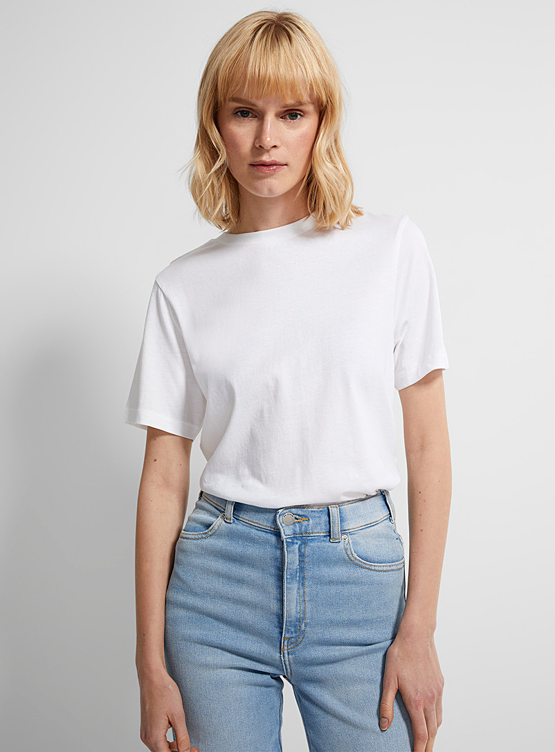 Icône White Organic cotton boxy T-shirt for women
