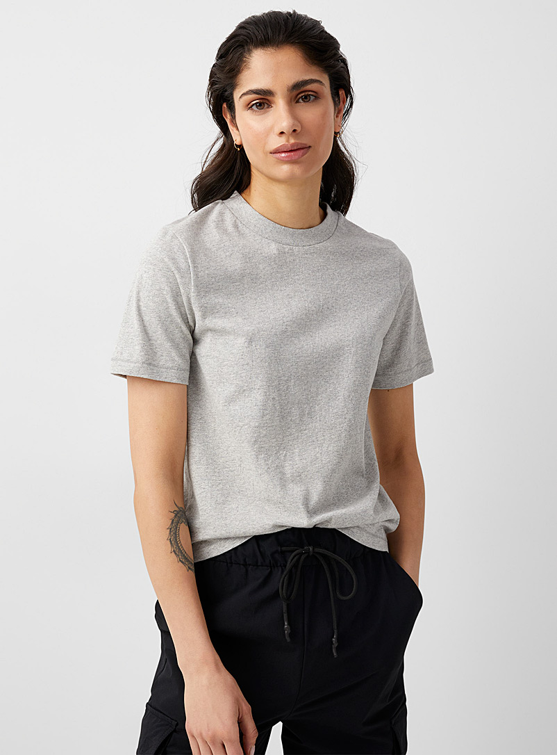 Icône Grey Organic cotton boxy T-shirt for women