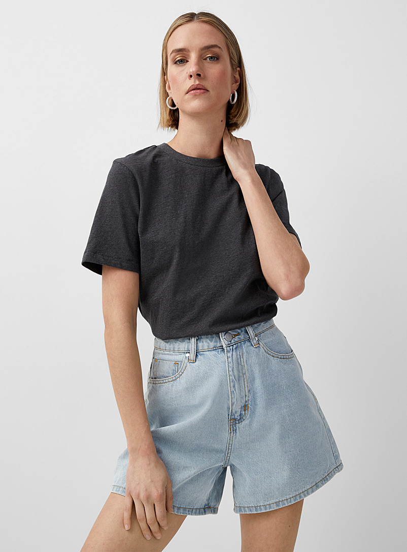 Icône Dark Grey Organic cotton boxy T-shirt for women