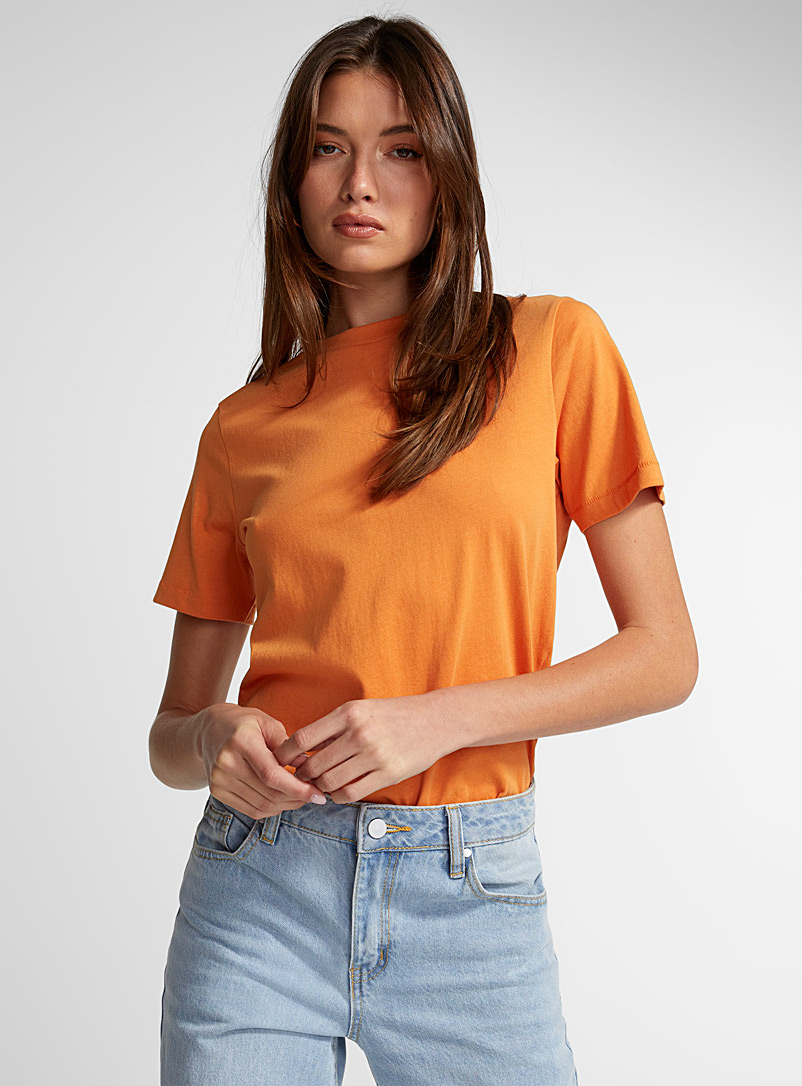 Icône Orange Organic cotton boxy T-shirt for women