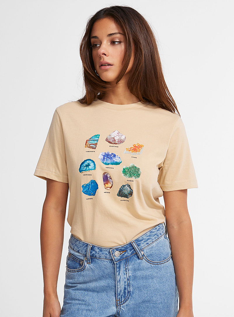 Icône: Le t-shirt illustré coton bio Nacre pour femme