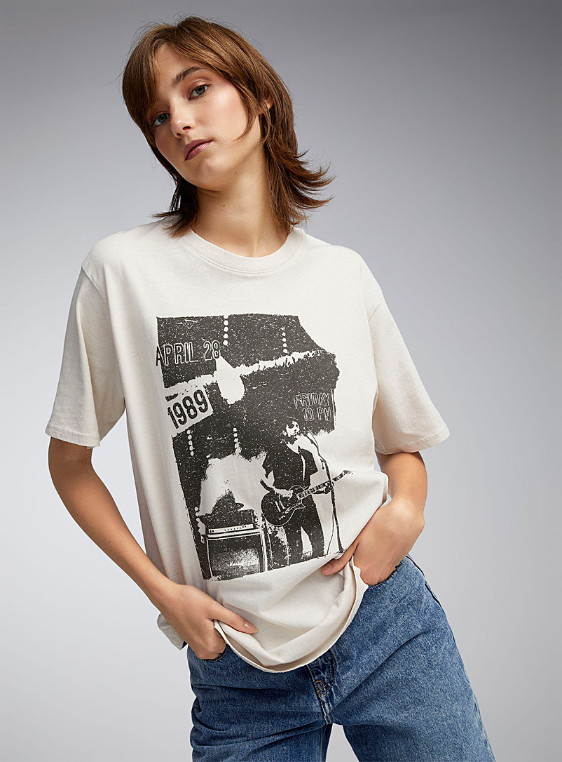 Oversized washed and printed T-shirt
