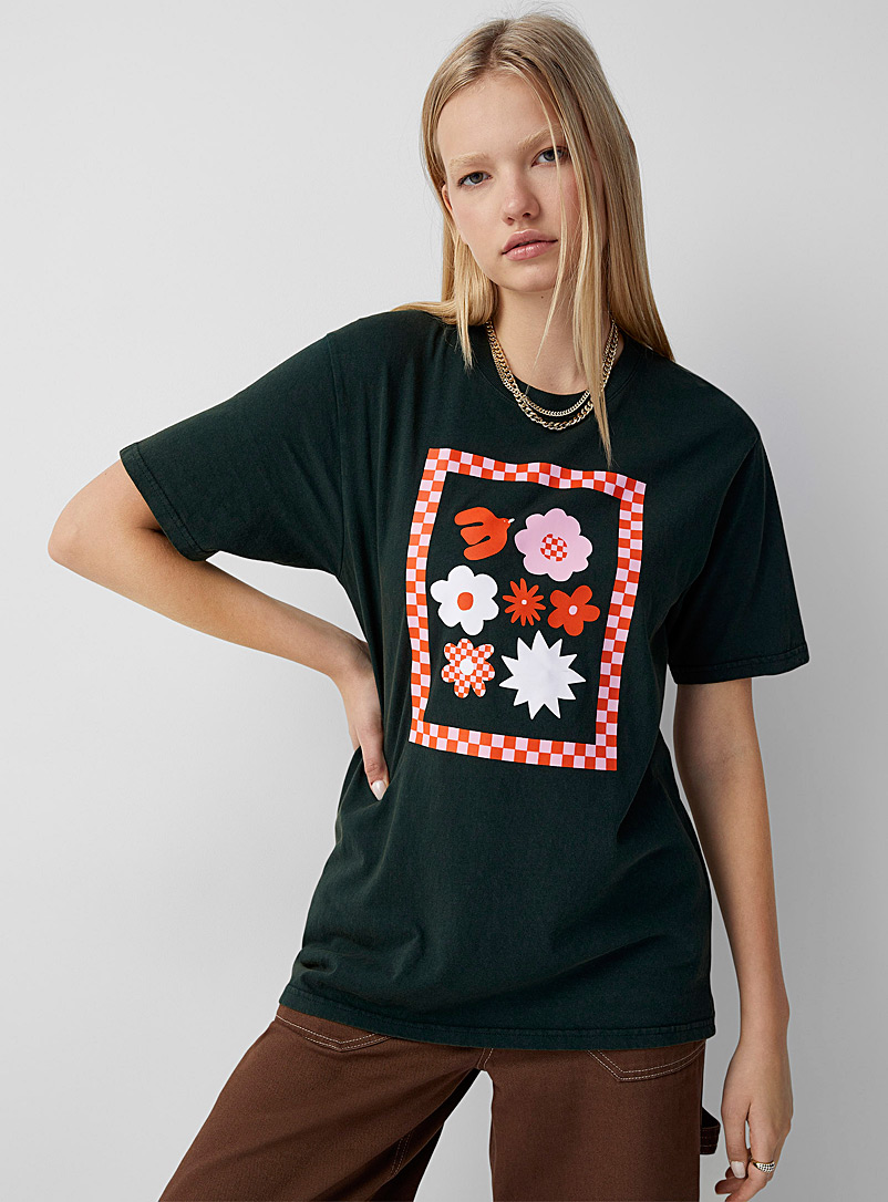 Twik: Le t-shirt imprimé délavé coton bio Assorti pour femme