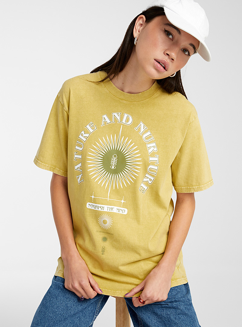 Twik Patterned Green Faded-print organic cotton T-shirt for women