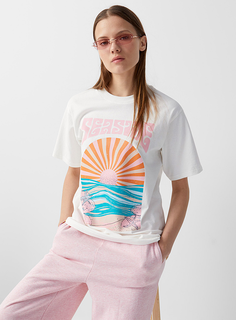 Twik Assorted Oversized washed and printed T-shirt for women