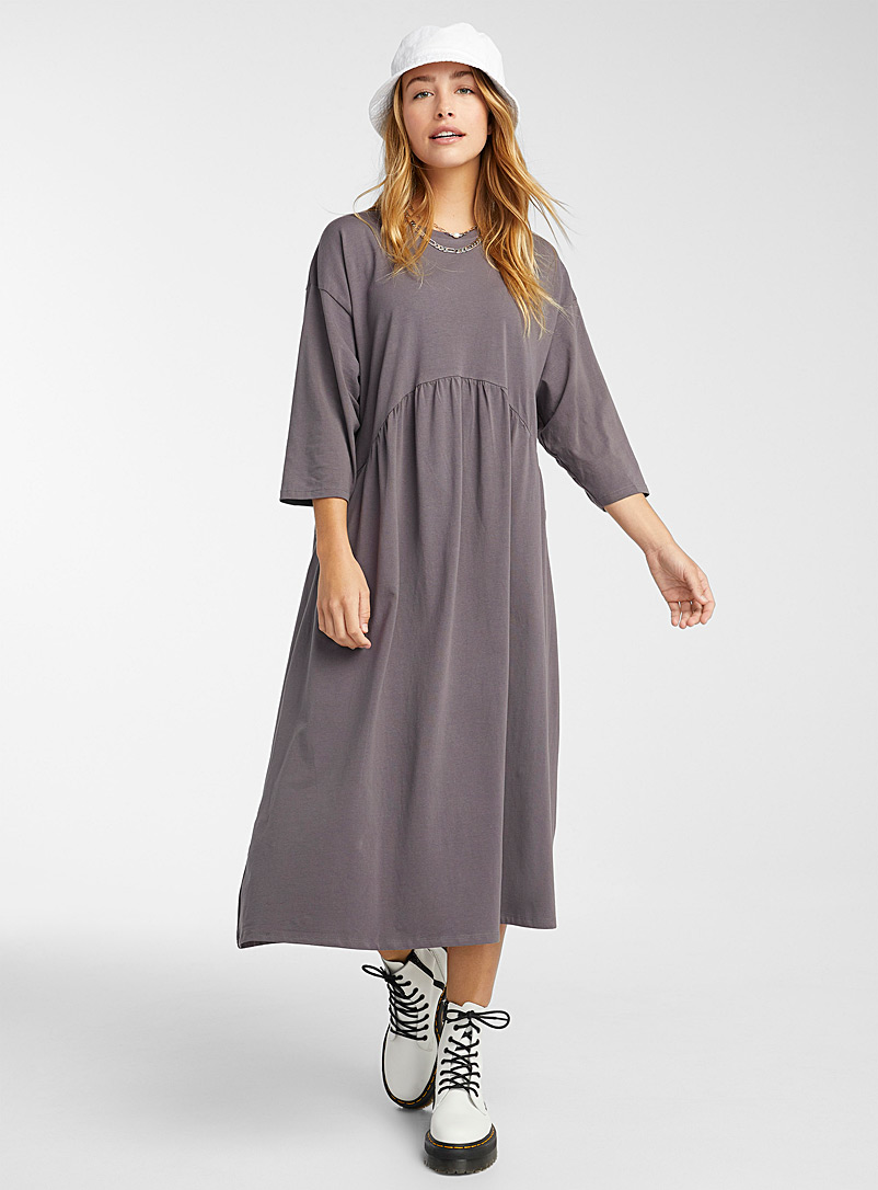Twik Charcoal Ultra loose organic cotton babydoll dress for women