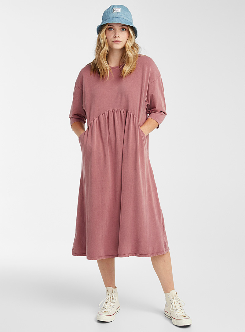 Twik: La robe babydoll ultra-ample coton bio Rose pour femme
