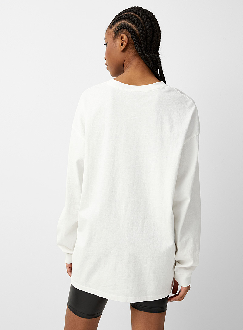 Twik White Ultra loose faded T-shirt for women
