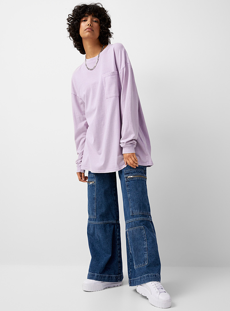 Twik Lilacs Ultra-oversized washed-finish T-shirt for women