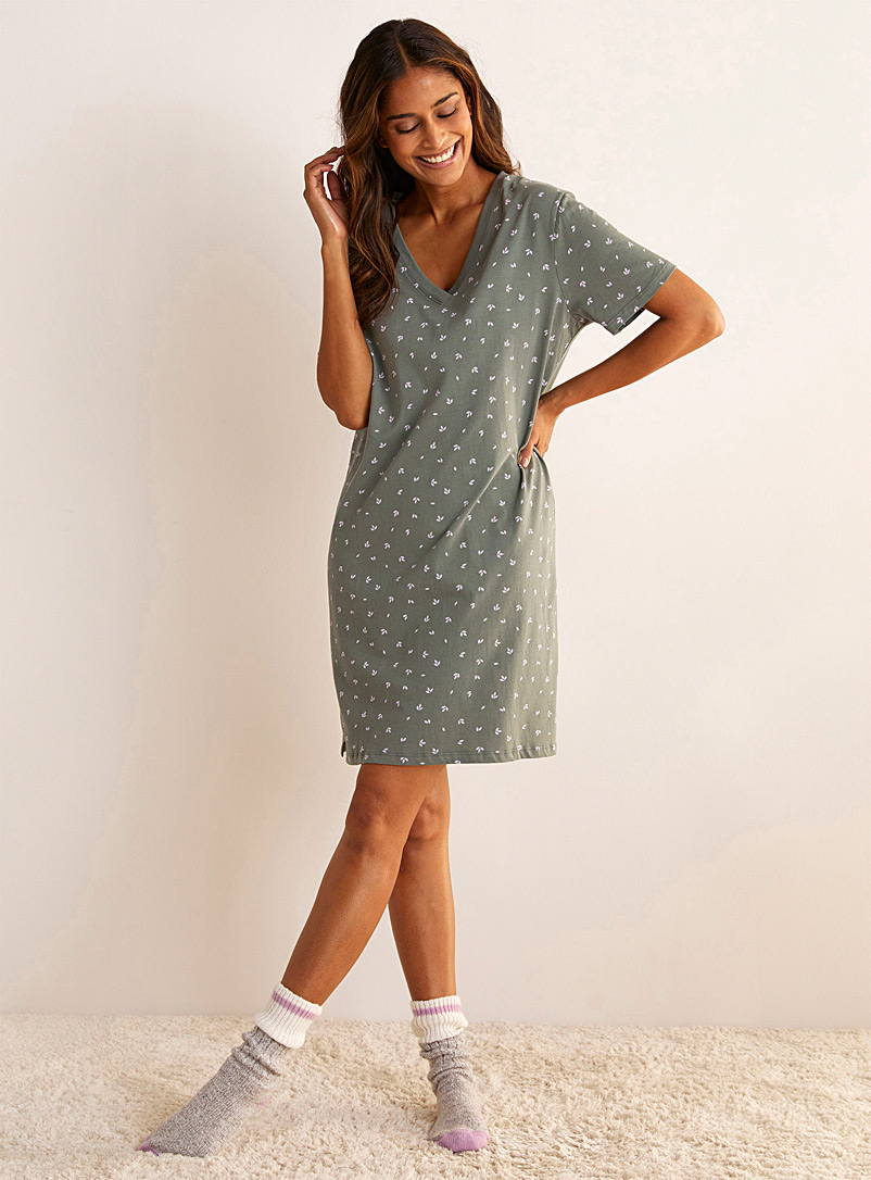 Miiyu Green Patterned nightgown for women