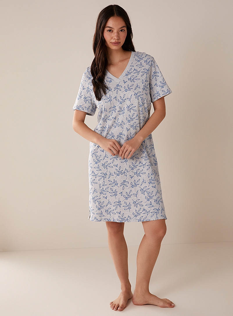 Miiyu Grey Patterned nightgown for women