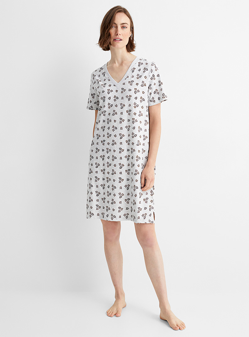 Miiyu Patterned Grey Celestial pattern nightgown for women