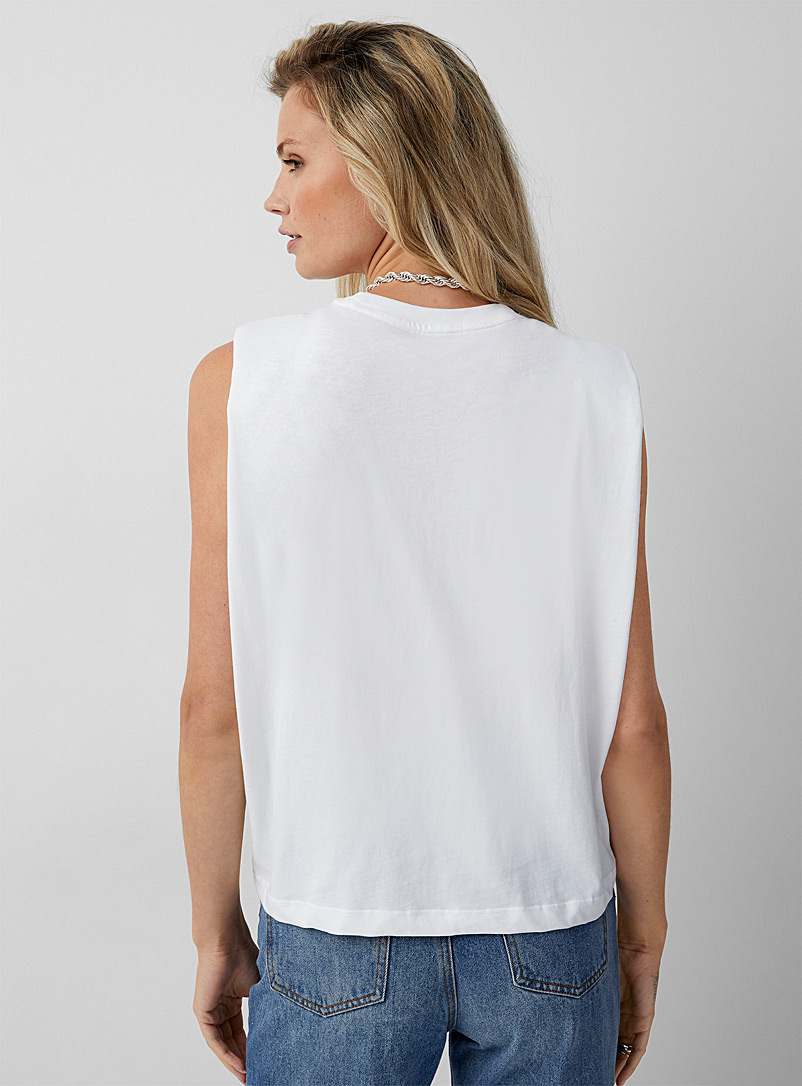 Icône White Organic cotton shoulder-pad cami for women