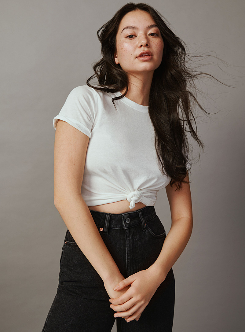 Twik: Le t-shirt manches courtes coton bio Blanc pour femme