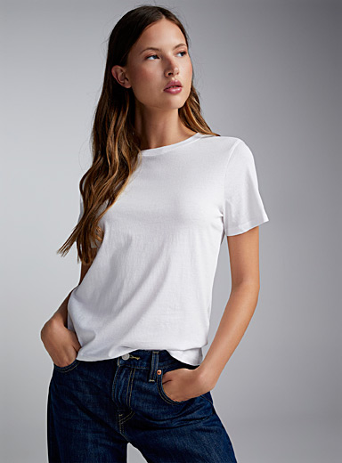 Twik: Le t-shirt manches courtes coton bio Ivoire blanc os pour femme