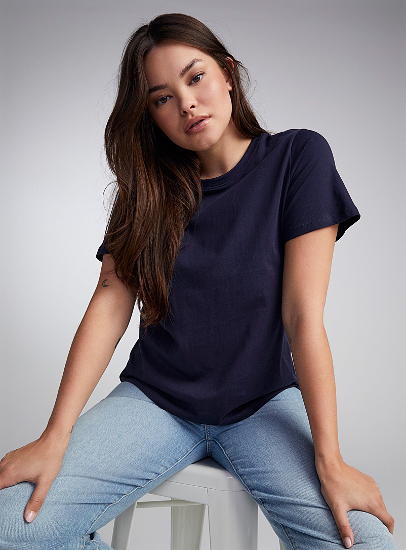 Twik: Le t-shirt manches courtes coton bio Bleu foncé pour femme