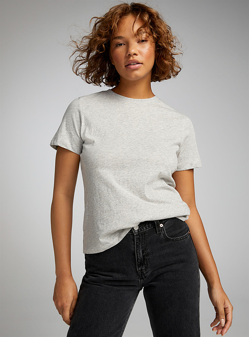 Twik: Le t-shirt manches courtes coton bio Gris foncé pour femme
