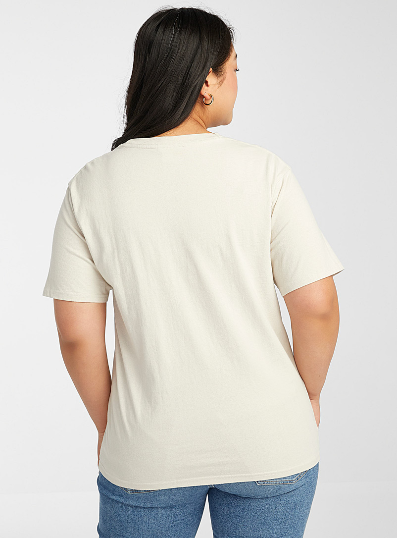 Twik: Le t-shirt message positif coton bio Ivoire blanc os pour femme