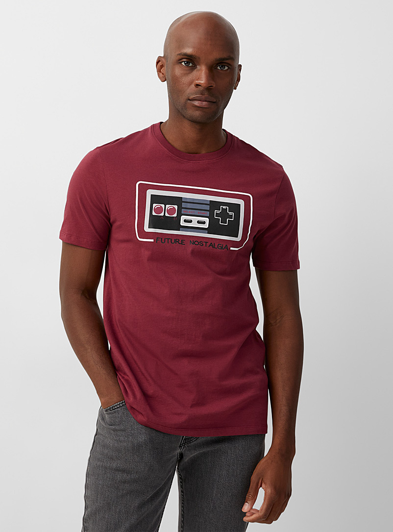 Le 31: Le t-shirt coton bio nostalgie geek Rouge foncé-vin-rubis pour homme