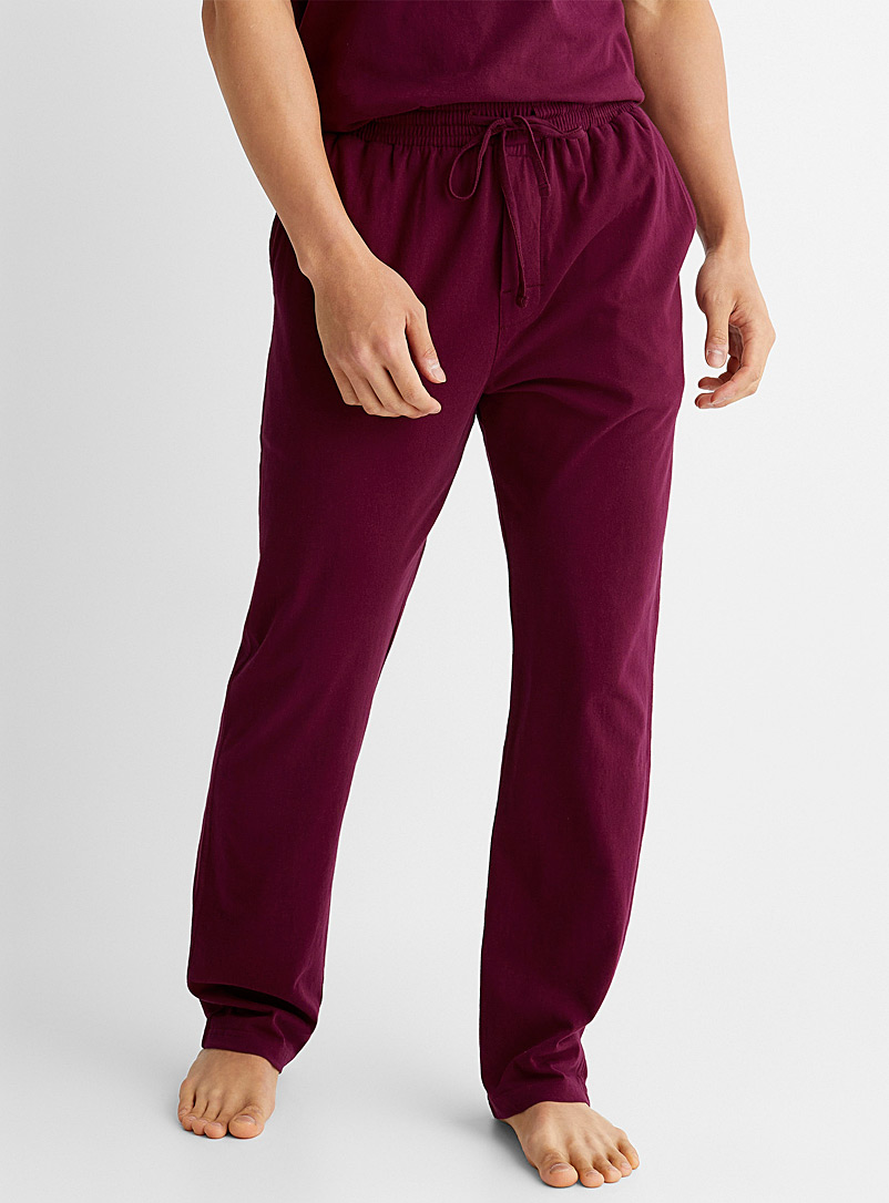 Le 31: Le pantalon détente coton bio brossé Rouge foncé-vin-rubis pour homme